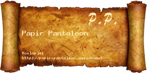 Papir Pantaleon névjegykártya